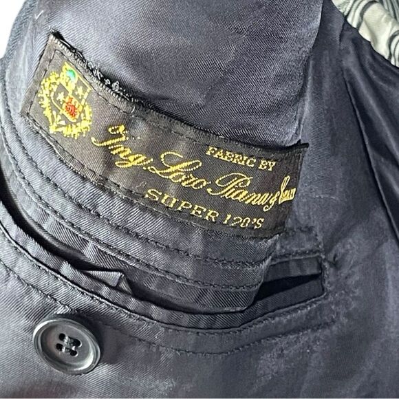 Brooks Brothers Loro Piana super 120s Navy blue Wool Sport Coat Blazer Mens 42L - Picture 4 of 11